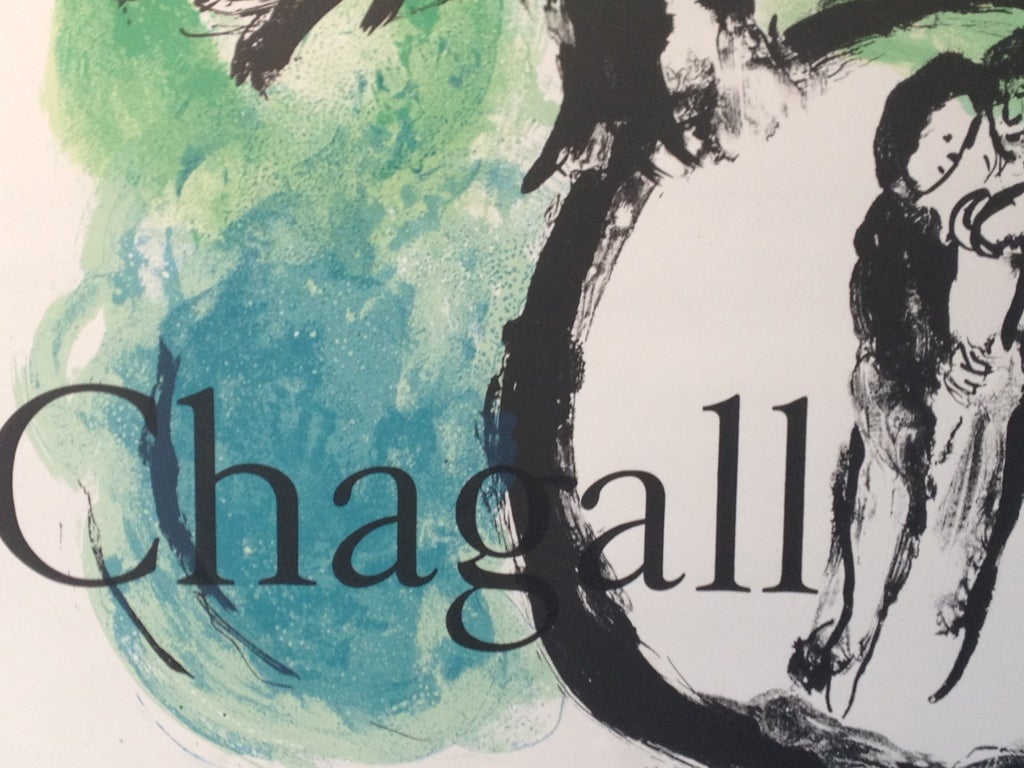 Original 1962 Marc Chagall Exhibition Poster, L'Oiseau Vert