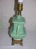 20th Century Pair of  Diminutive Turquoise Glazed Ceramic Lamps