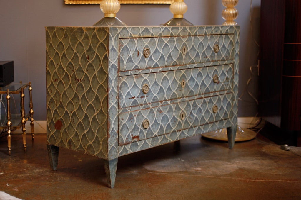 Spanish Early 19th Century Painted Fir Chest