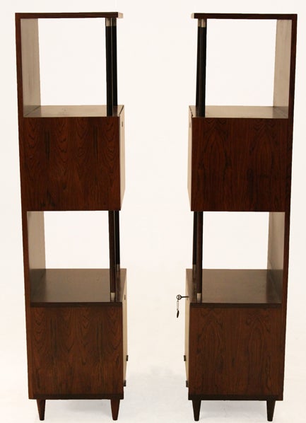 Mid-Century Modern Joaquim Tenreiro Brazilian Hardwood Bookshelf Cabinets For Sale