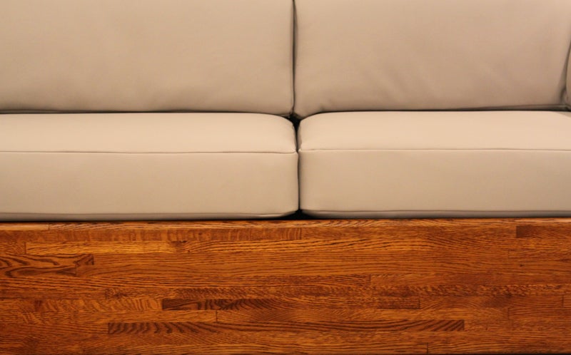 Mid-20th Century Rare Solid Stack Laminate Oak Sofa by Charles Gibilterra
