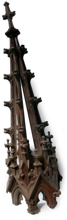 Hand-Carved Wooden French Cathedral Spires 1