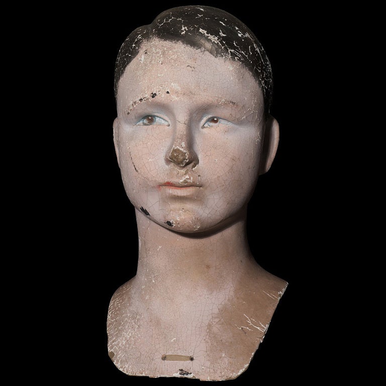 French Paper / Plaster Mannequin Head