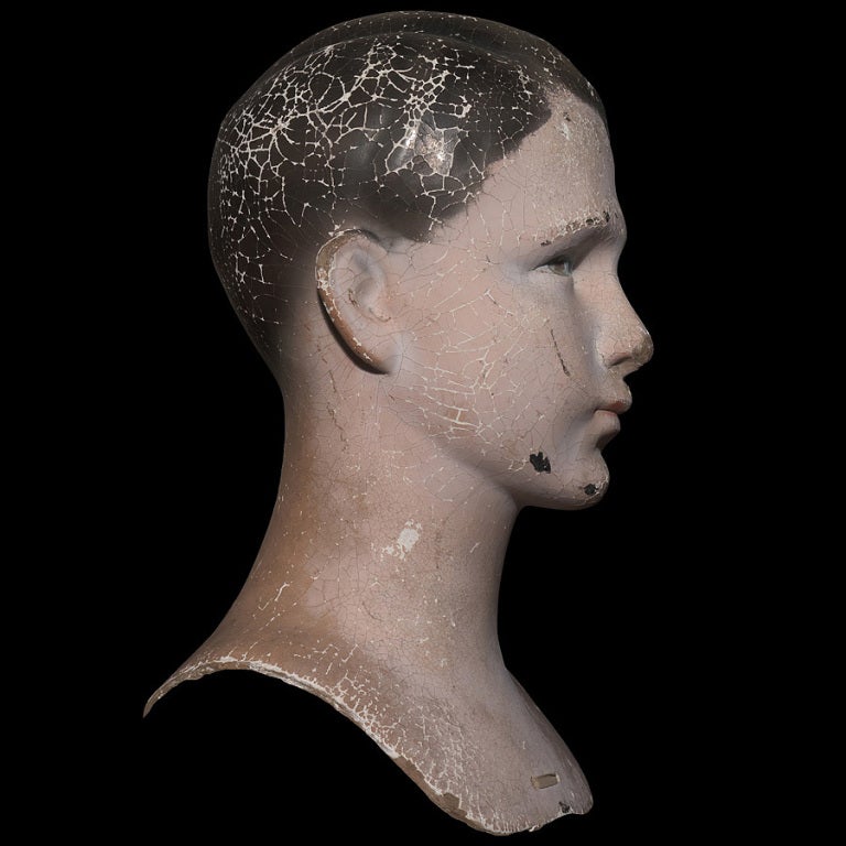 20th Century Paper / Plaster Mannequin Head