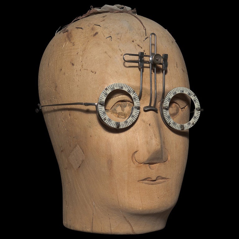 Eyeglass measuring device used by Optometrists to measure your prescription eyewear  Germany  circa 1910