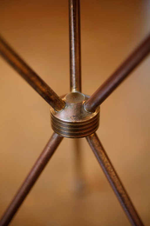 French Brass and Mahogany Tripod Side Table by Maison Jansen 6