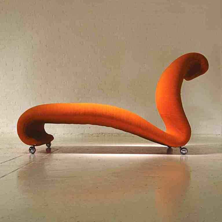 Fabric Chaise Longue Designed by Verner Panton for Storz & Palmer For Sale