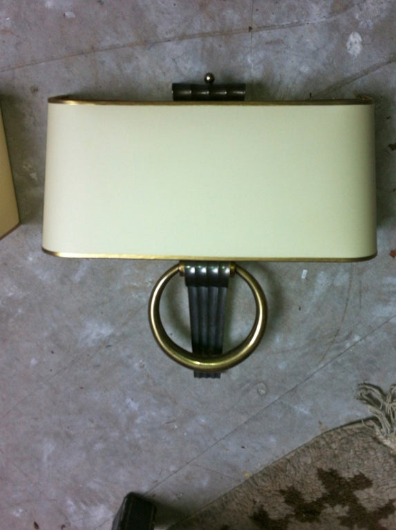 Jean Pascaud Gold Bronze Neoclassic Pair of Sconces For Sale 2