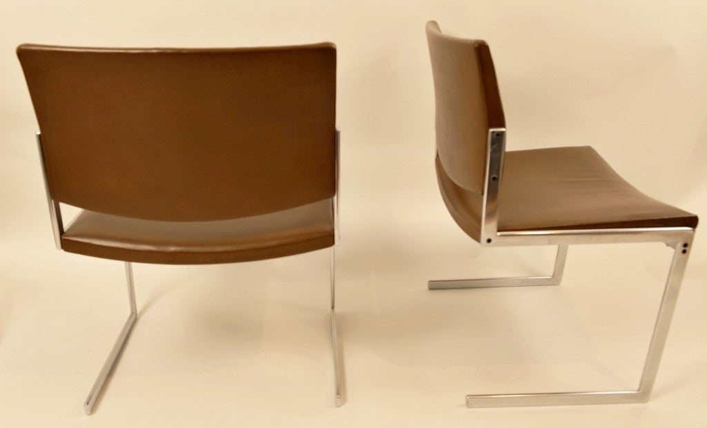 Set of 6  cantilevered dining chairs by Jorgen Kastholm