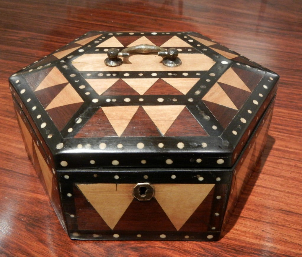 Ebony Set Of 3 Colonial Dutch Antique Boxes From Ceylon