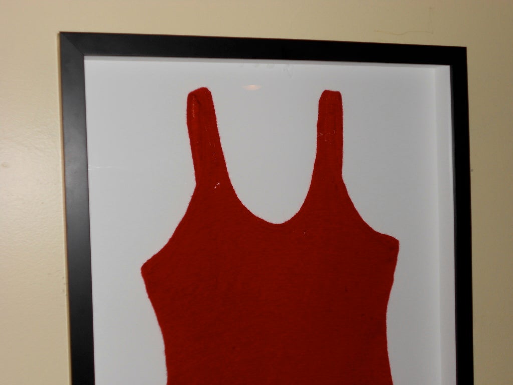 American Early 20th Century Jantzen Wool Swimsuit in Shadowbox Frame For Sale