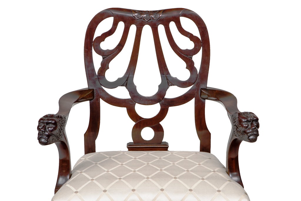 Set of 12 Carved Mahogany Dining Chairs, after Giles Grendey In Excellent Condition In New York, NY