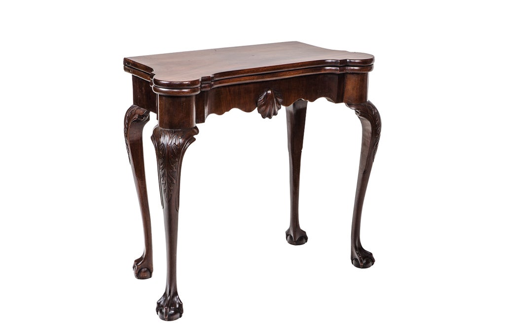 Irish Georgian Mahogany Card Table In Excellent Condition In New York, NY