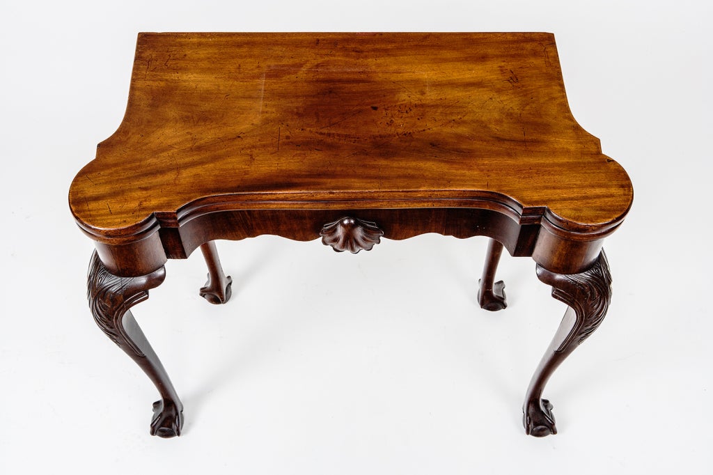 Irish Georgian Mahogany Card Table 1