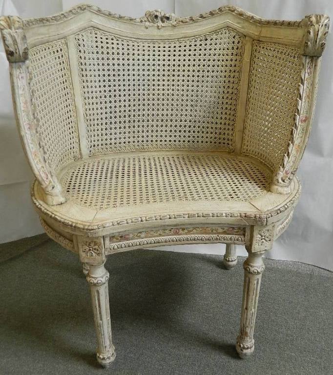 Pair Louis XVI style Double Caned Bergeres