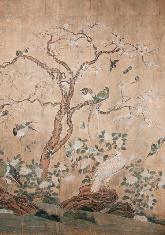 Antique Gracie Chinese Wallpaper Screen 4
