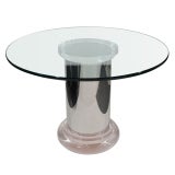 Mid Century Modern Pedestal Dining Table in the Manner of Karl Springer