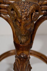 Exceptional Rams Head Carved Wood Center Table 5