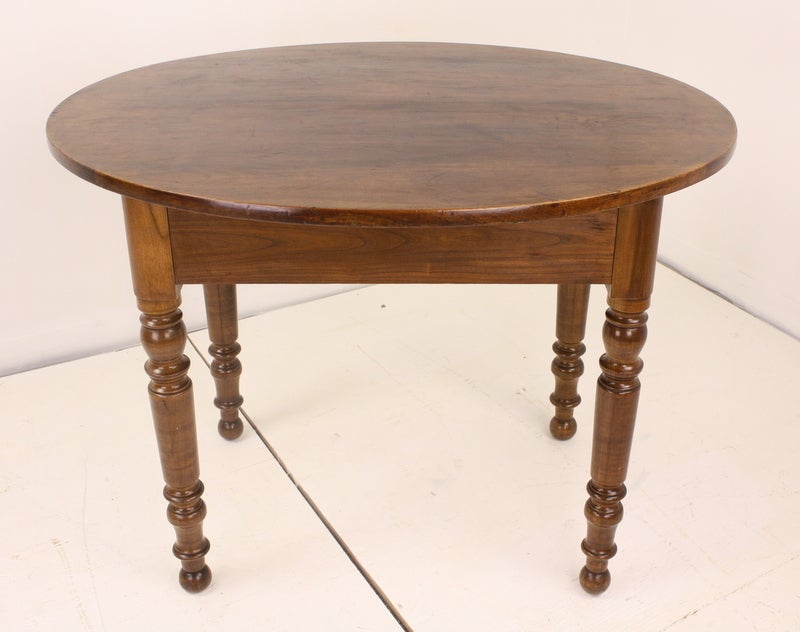 Antique French Cherry Oval Side Table 2
