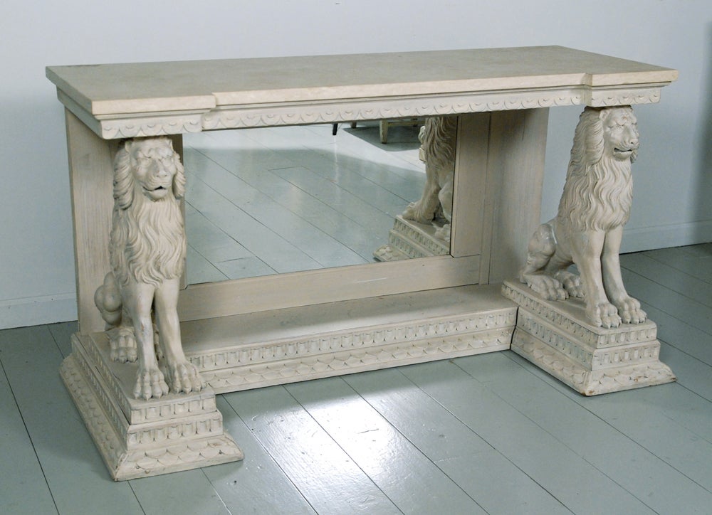 A Fine & Unusual English Pickled Finish Console