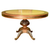 Mid Century Italian Center Table with Inset Marble Top