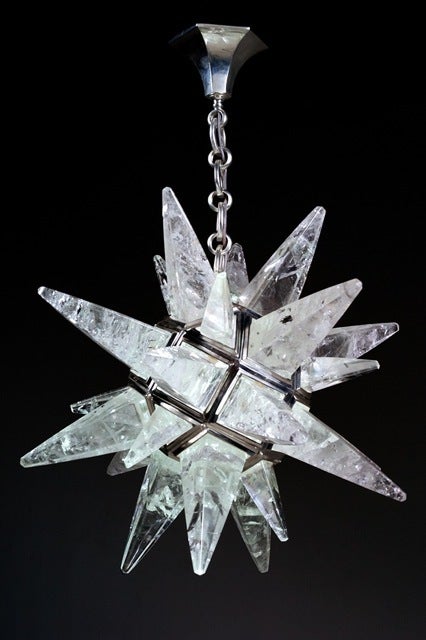 Rock Crystal Star Light In Excellent Condition For Sale In Boston, MA