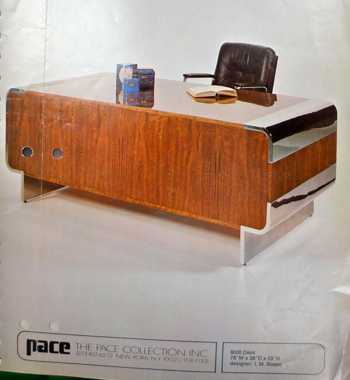 1970's Waterfall Desk in Chrome & White Laminate 5
