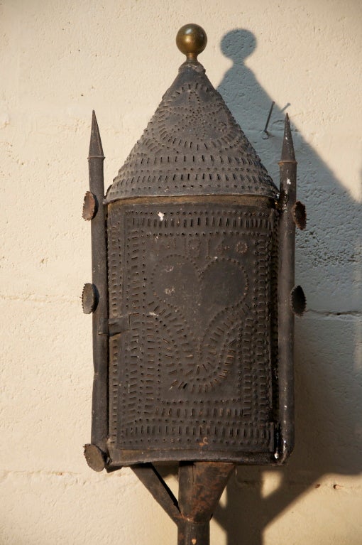 19th Century French Tole Processional Lantern from south of france For Sale