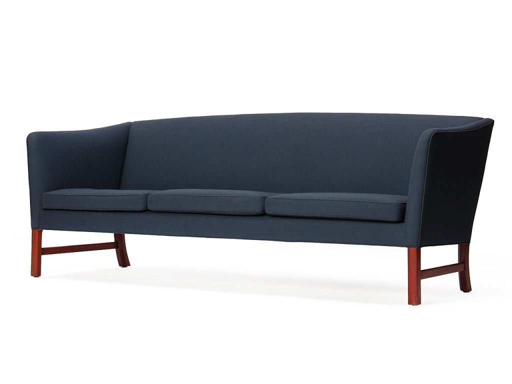 Scandinavian Modern Tight Back Sofa by Ole Wanscher For Sale