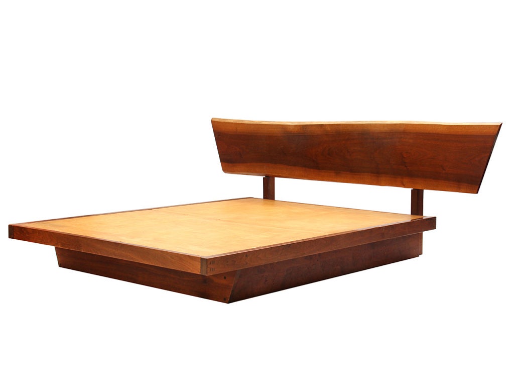 An English walnut platform bed with headboard, made with through tenon joinery.

Platform: 60