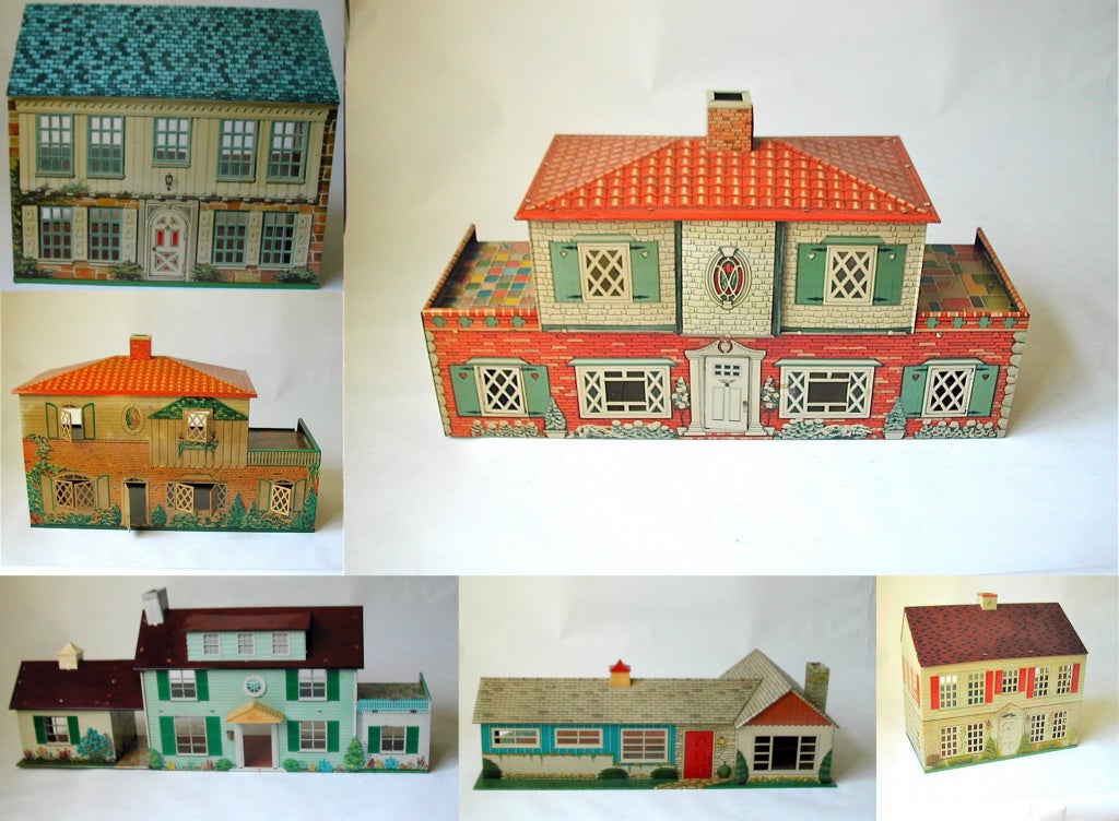 Collection of Doll Houses by Marx, T. Cohn and Playsteel 5