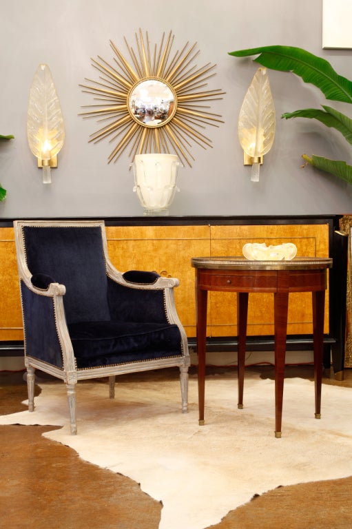 Fine Louis XVI Style Rosewood and Marble Bouillotte Table