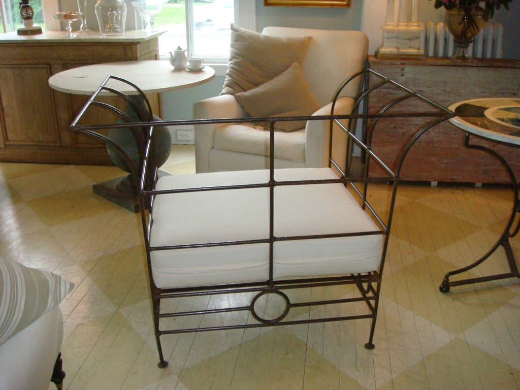 Large Unusual Iron Chair For Sale 1