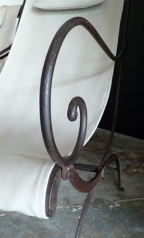 Pair of French Wrought Iron Garden Chairs 1