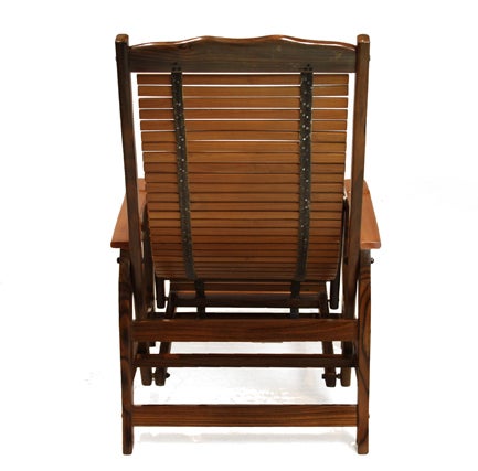 Organic Modern Brazilian Reclining Slatted Lounge Chair with Sculptural Arms  In Good Condition For Sale In Los Angeles, CA