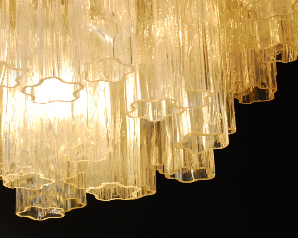 Monumental Camer Glass Chandelier, Circa 1970, *Free Shipping In Good Condition In West Palm Beach, FL