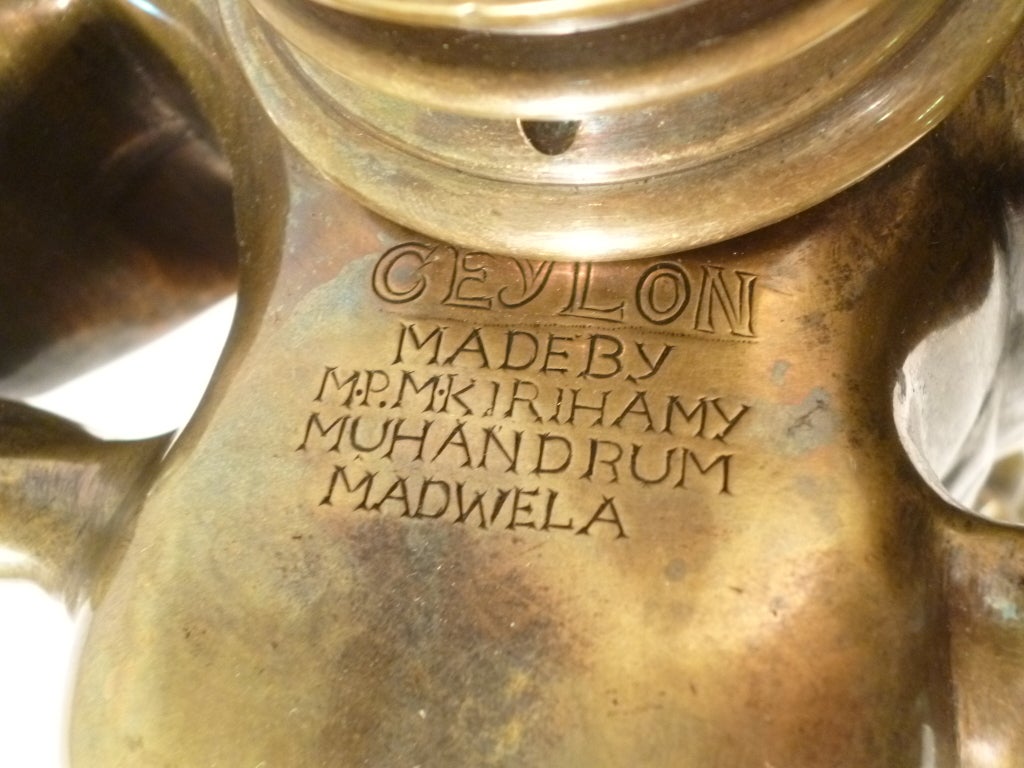 20th Century Novelty Ceylonese Bronze Elephant Lamp