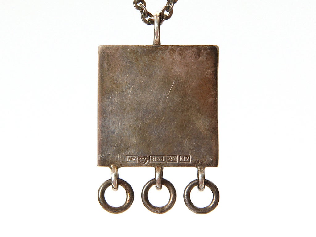Danish Silver Craft Necklace from Denmark For Sale