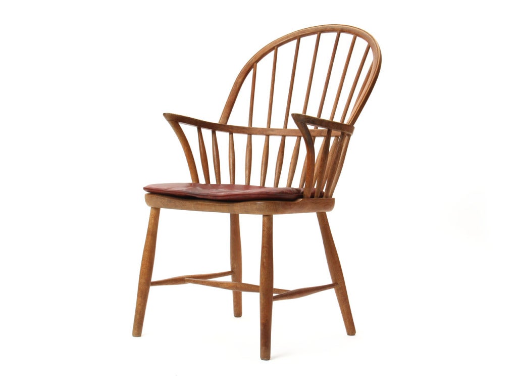 Dänischer Windsor-Stuhl aus Eiche von Frits Henningsen aus den 1930er Jahren (Skandinavische Moderne) im Angebot