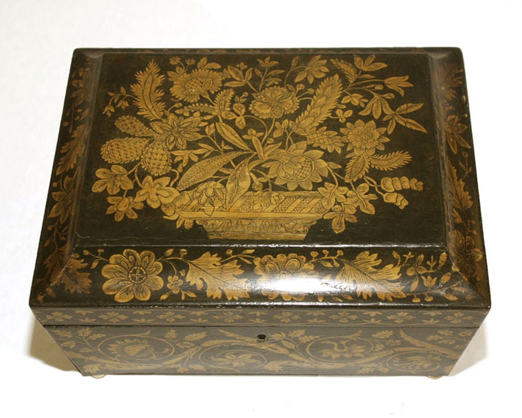 19th Century A REGENCY PENWORK WORK BOX. ENGLISH, CIRCA 1820 For Sale