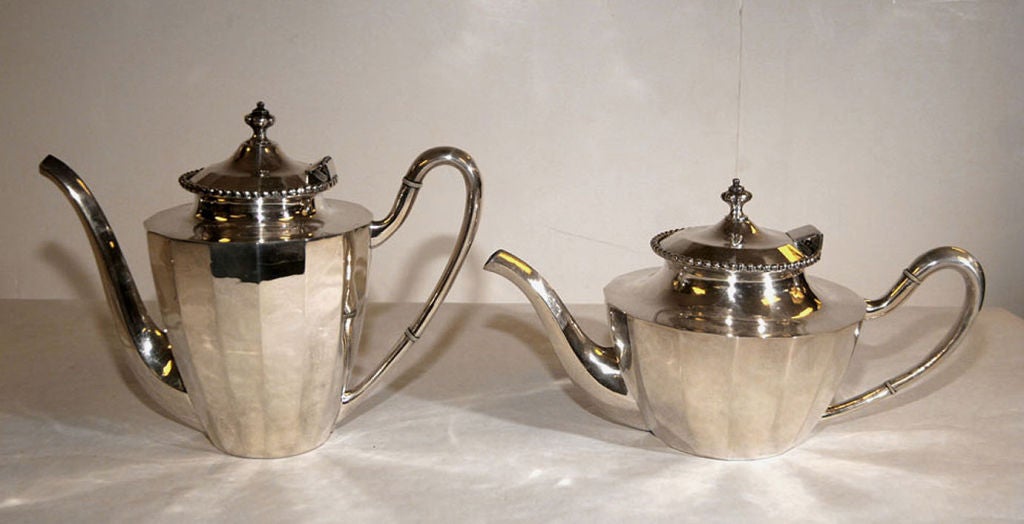 Mid-20th Century A STERLING SILVER TEA AND COFFEE SERVICE. MEXICAN, CIRCA 1950
