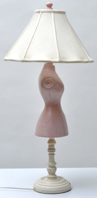 Wood CHARMING 1950S MANNEQUIN BODICE LAMP