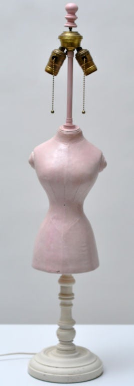 CHARMING 1950S MANNEQUIN BODICE LAMP 2