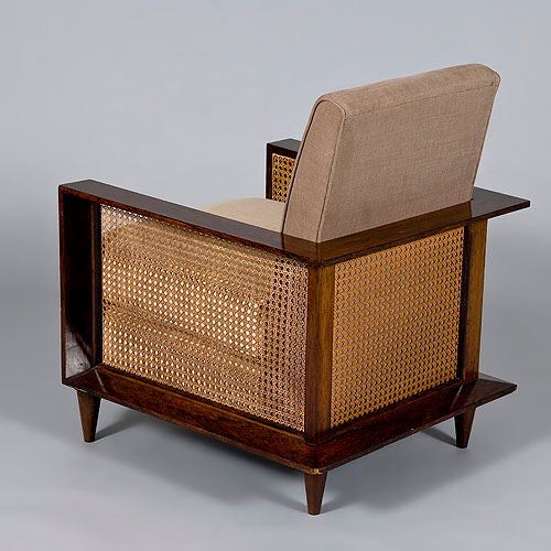 Brazilian Pair of  Unusual Jacaranda  Rosewood Arm Chairs