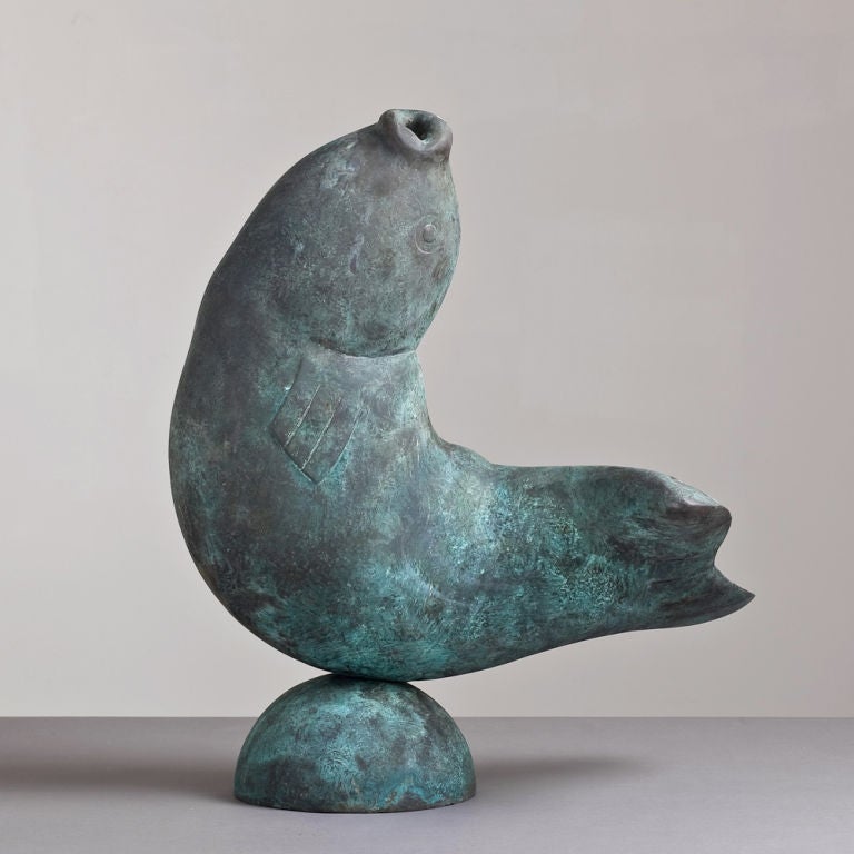 A Bronze Fish Sculpture after Willy Kreitz