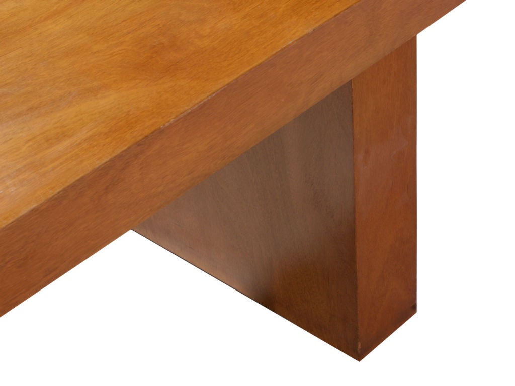 American Double Drawer Walnut Slab Desk by Edward Wormley