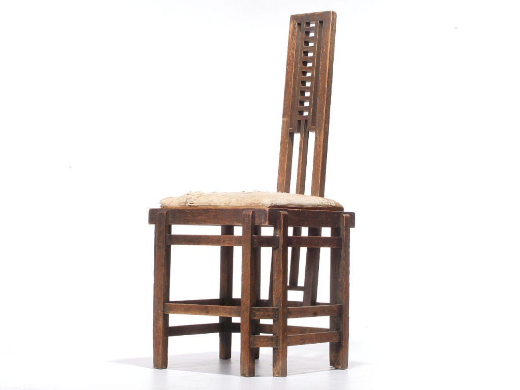 American 1920s Pair of Modernist Ladder Back Chairs Attributed to Josef Urban