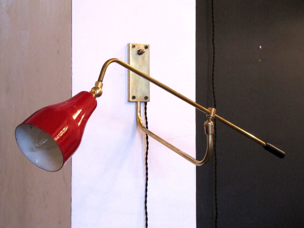 adjustable brass swing arm wall light