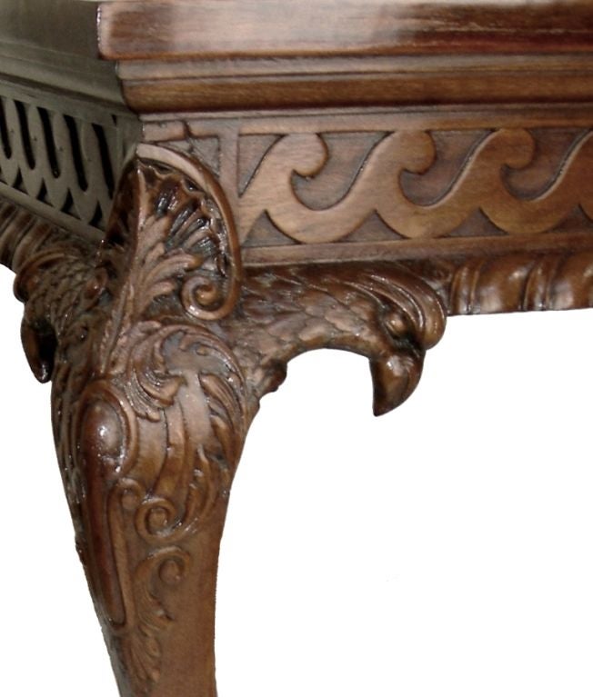 Irish Carved Walnut Side/Center Table with Ball & Claw Foot, Eagle Motif & Wave Apron Design
(Showroom Closing/Liquidation, Now on final sale for 1,800.00, reduced from 7,500.00)