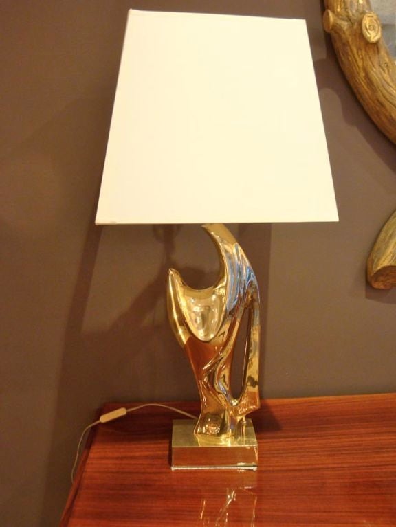 Late 20th Century Pair of Table Lamps in Cast Bronze by Alain Chervet France circa 1970s For Sale